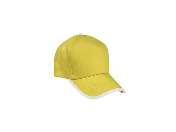 Gorra básica ribete blanco Valento amarilla barata