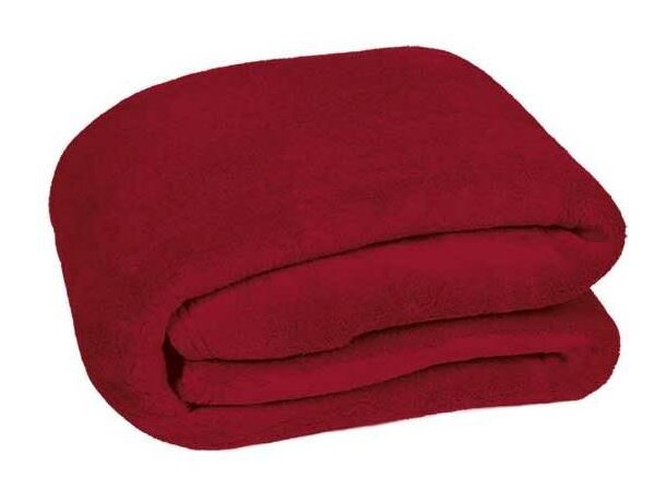 Manta polar para el frío Valento grabada roja Manta polar para el frío Valento grabada roja