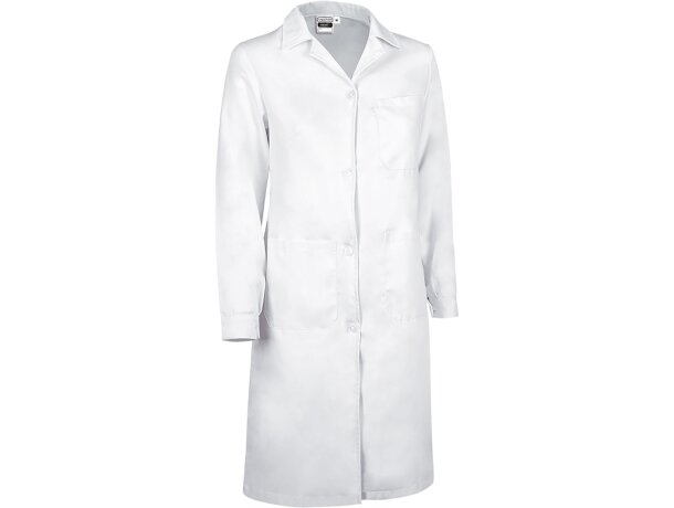 Bata Smart sarga mujer entallada cuello pico manga larga blanca detalle 5