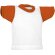 Camisetas niños de poliéster 140 g/m2 Minicamiseta Blanco/naranja fluor