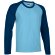 Camiseta manga larga de hombre combinada 200 gr Valento Azul claro