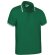 Polos de manga corta publicitarios poliéster 170 g/m2 Jaguar Verde kelly/blanco