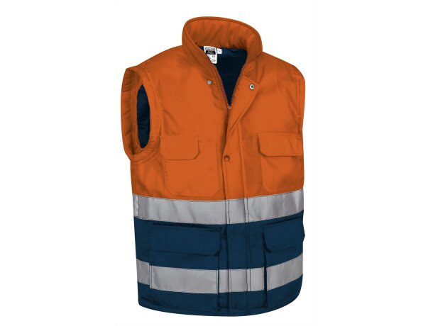 Chaleco Bergen acolchado alta visibilidad amarillo azul polialgodón detalle 5