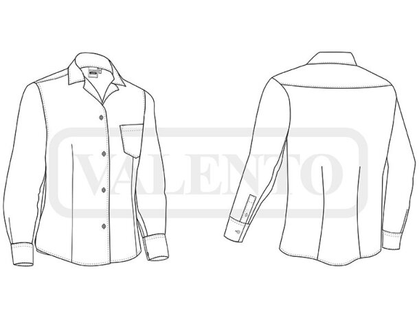 Camisa manga larga mujer Venezia de poliéster con bolsillo detalle 1