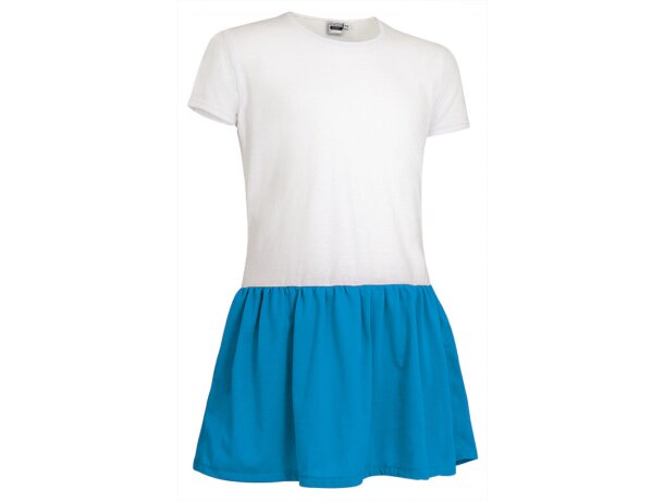 Vestido Sunny bicolor algodón poliéster cintura fruncida niña detalle 1