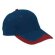 Gorra de 6 paneles con visera combinada Valento personalizada azul