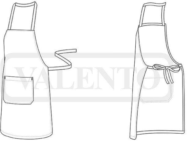 Delantal Canteen con peto en poliéster tacto algodón detalle 1