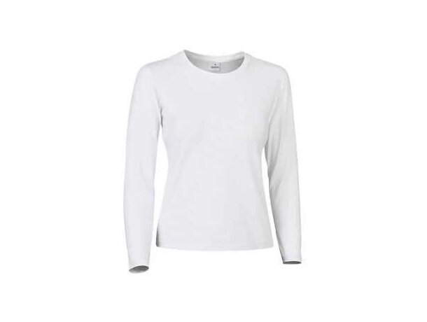 Camiseta manga larga de mujer 190 gr Valento blanca Camiseta manga larga de mujer 190 gr Valento blanca