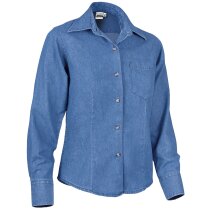 Camisa de mujer entallada tejido vaquero Valento azul