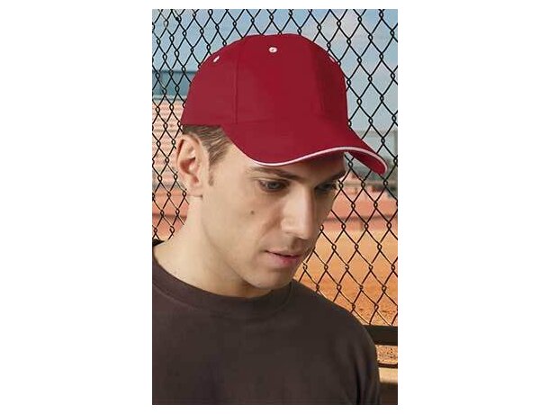 Gorra de 6 paneles en algodón grueso y colores combinados Valento