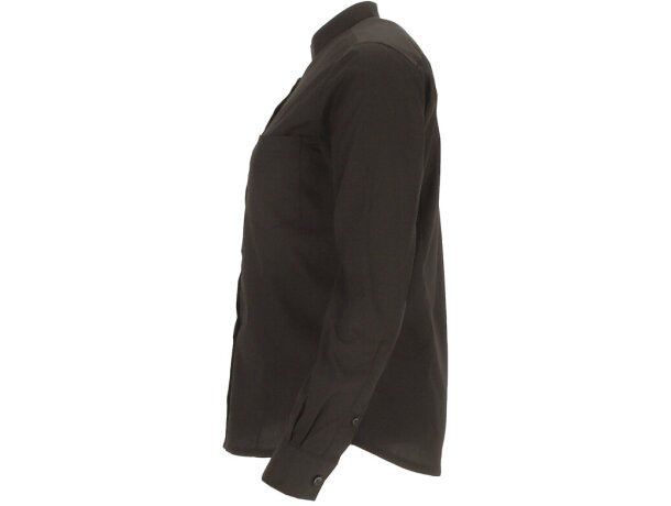 Camisa manga larga mujer Sharon en popelín ligero negro detalle 3