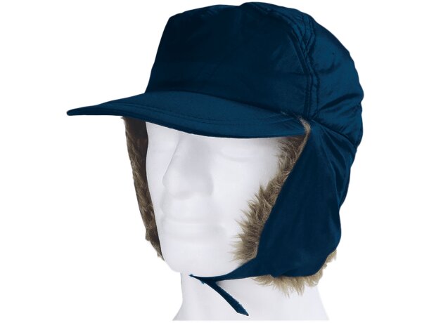 Gorro Mountain azul marino orejeras velcro polar térmico regalo detalle 5