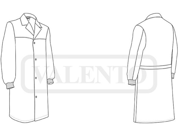 Bata Cyclone Valento sarga mezcla algodón poliéster blanca detalle 1