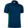 Polo Thunder manga corta bicolor piqué algodón poliéster 220g Azul marino orion-verde kelly
