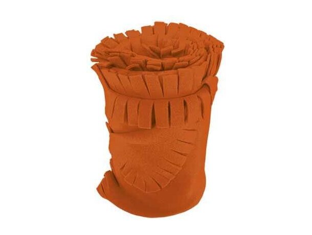 Manta para sofá polar con flecos Valento naranja personalizado