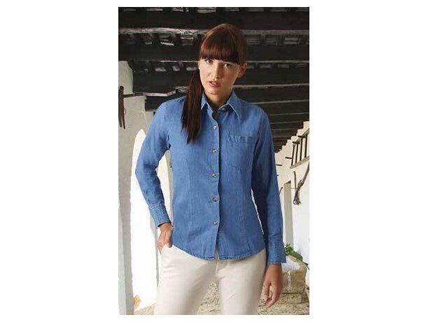 Camisa de mujer entallada tejido vaquero Valento