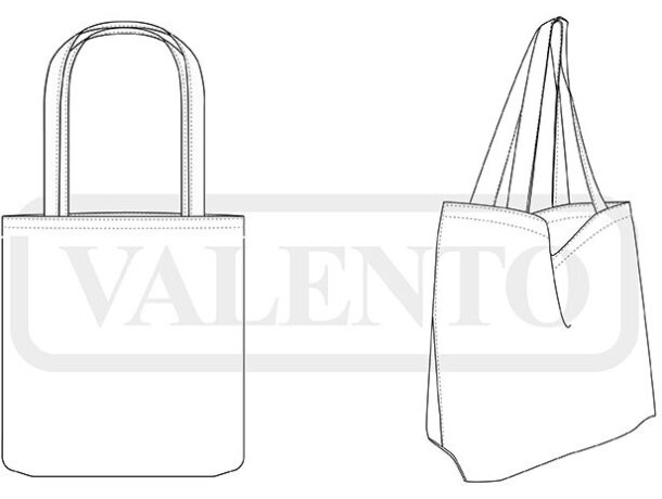 Bolsa algodón Julieta con asas negras y fondo con fuelle detalle 1