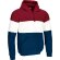 Sudadera Varsity con capucha tricolor bordable para empresas Azul marino océano