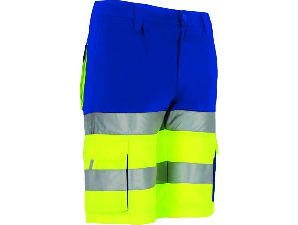 Bermuda alta visibilidad Brandon bicolor con cintas reflectantes detalle 5