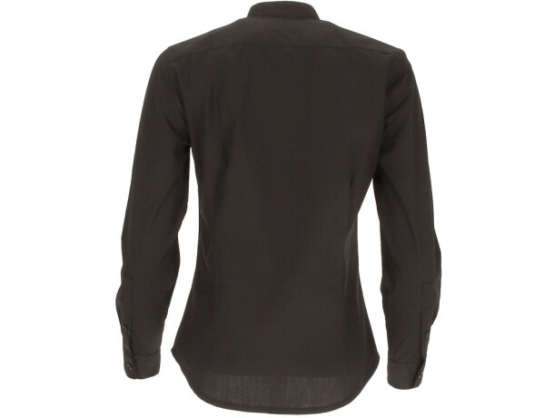 Camisa manga larga mujer Sharon en popelín ligero negro detalle 4