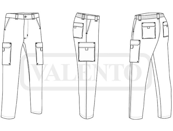 Pantalón multibolsillos Bergamo con forro polar para invierno detalle 1