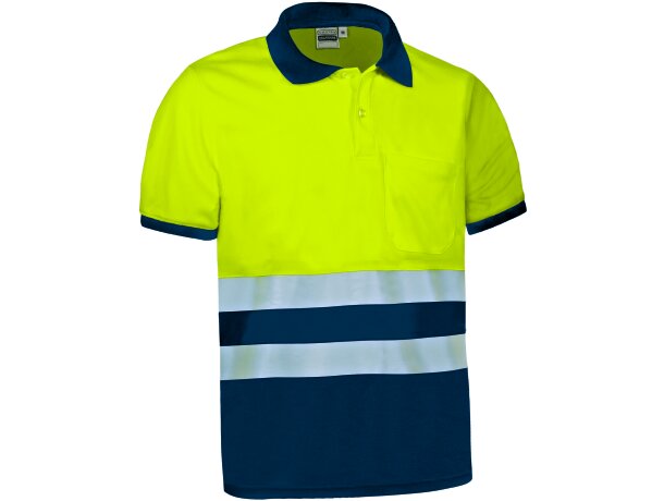 Polo alta visibilidad Delaware bicolor con bandas reflectantes detalle 5