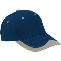Gorra de 6 paneles con visera combinada Valento con logo azul