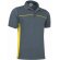 Polo Thunder manga corta bicolor piqué algodón poliéster 220g Gris cemento-amarillo limon