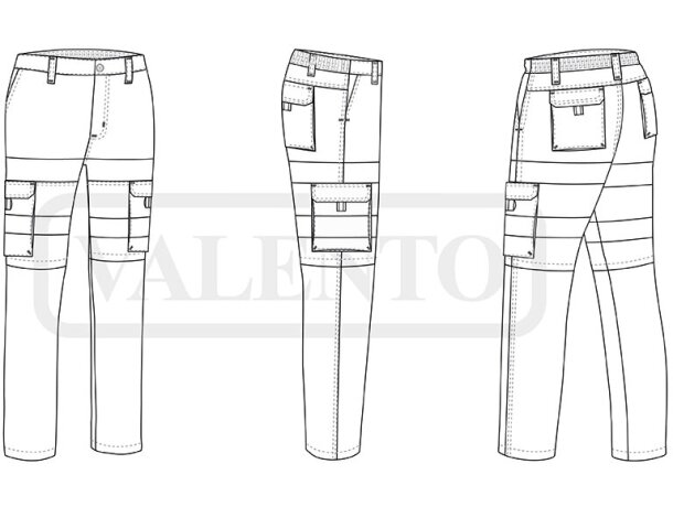Pantalón desmontable alta visibilidad Prodar bicolor detalle 1