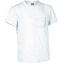 Camiseta unisex con bolsillo de colores Valento blanca personalizada