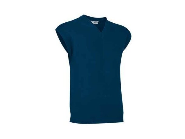 Chaleco de punto con cuello de pico sin mangas Valento azul personalizado