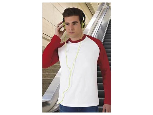 Camiseta manga larga de hombre combinada 200 gr Valento Camiseta manga larga de hombre combinada 200 gr Valento