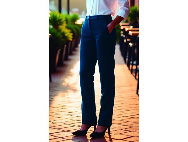 Pantalón laboral Diana mujer con sarga bi-elástica repelente detalle 1
