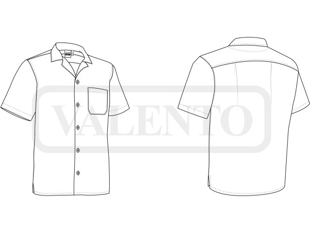 Camisa manga corta Whell popelín laboral detalle 1
