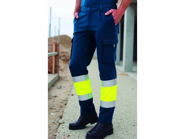 Pantalón alta visibilidad Myrland multibolsillos bicolor detalle 1