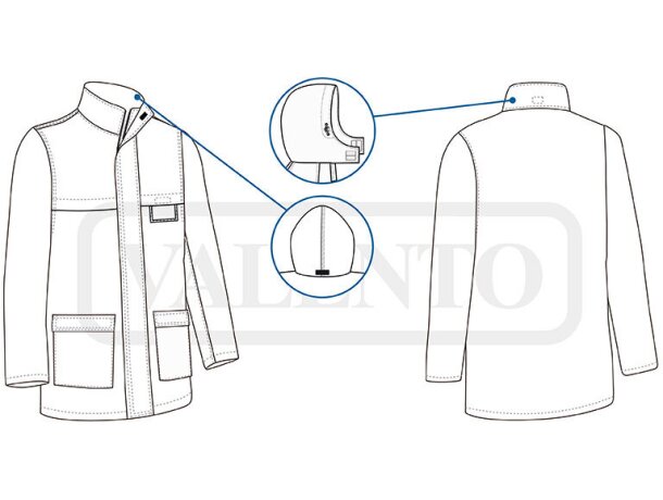 Chaqueta trabajo acolchada unisex poliéster 220 g/m2 Munich detalle 1