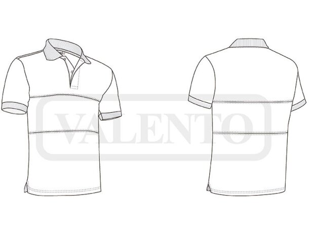 Polo manga corta Varsity en poliéster técnico transpirable detalle 1