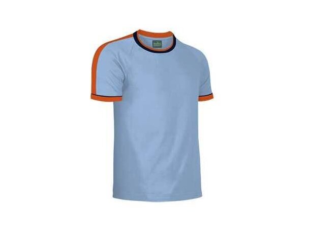 Camiseta manga corta combinada Valento 160 gr Valento azul claro barata