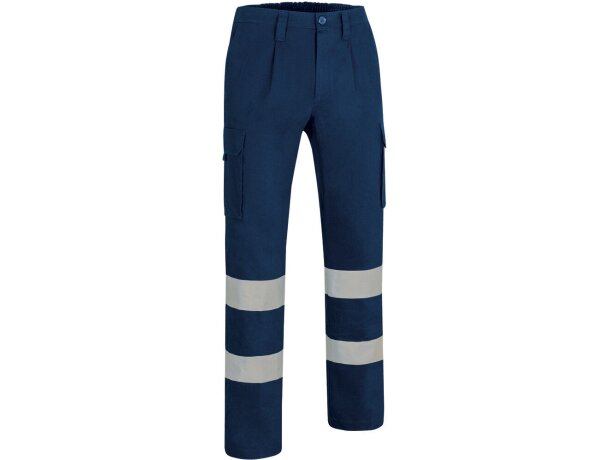 Pantalón trabajo Missouri sarga reflectante azul marino detalle 1