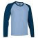 camiseta manga larga de hombre combinada 200 gr valento personalizada azul claro