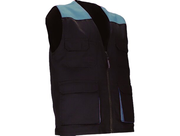 Chaleco trabajo ligero Thunder bicolor multibolsillos detalle 5