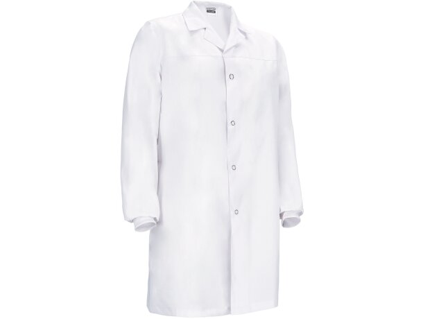 Bata Cyclone Valento sarga mezcla algodón poliéster blanca detalle 5