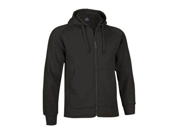 Chaqueta de sudadera con cremallera Valento negra personalizado