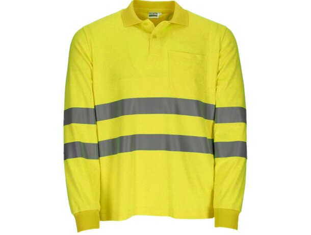 Polo alta visibilidad manga larga Buckland con bandas reflectantes detalle 2