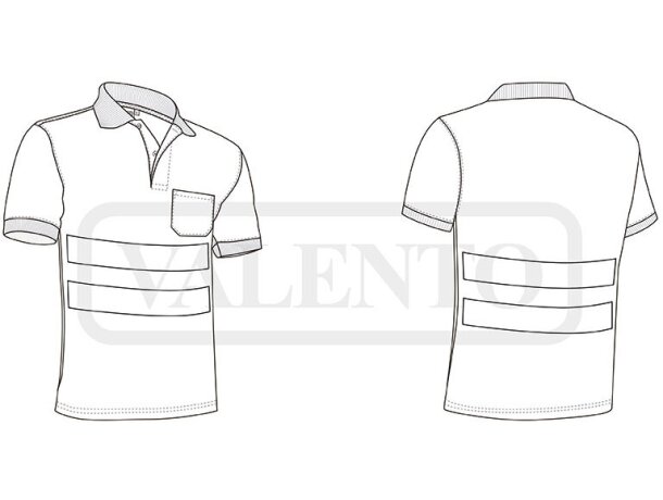 Polo alta visibilidad manga corta Lexington con cintas reflectantes detalle 1