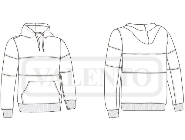 Sudadera Varsity con capucha tricolor bordable para empresas detalle 1