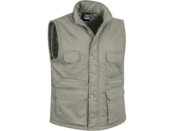 Chaleco Reporter multibolsillos acolchado sarga trabajo 24 colores detalle 5
