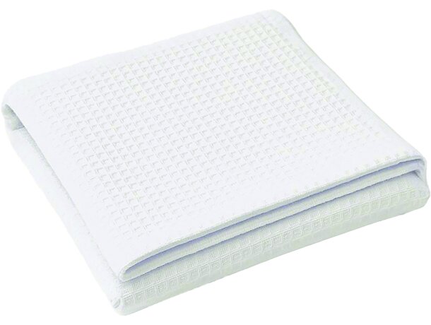 Toalla Auriga de microfibra blanca 90x50 cm para lavabo detalle 5