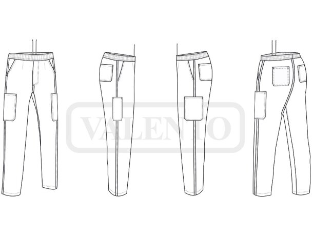 Pantalón laboral Delta con multibolsillos y cintura elástica detalle 1