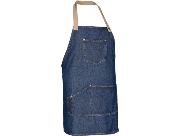 Delantal Marlon denim prelavado con peto y bolsillos reforzados detalle 5
